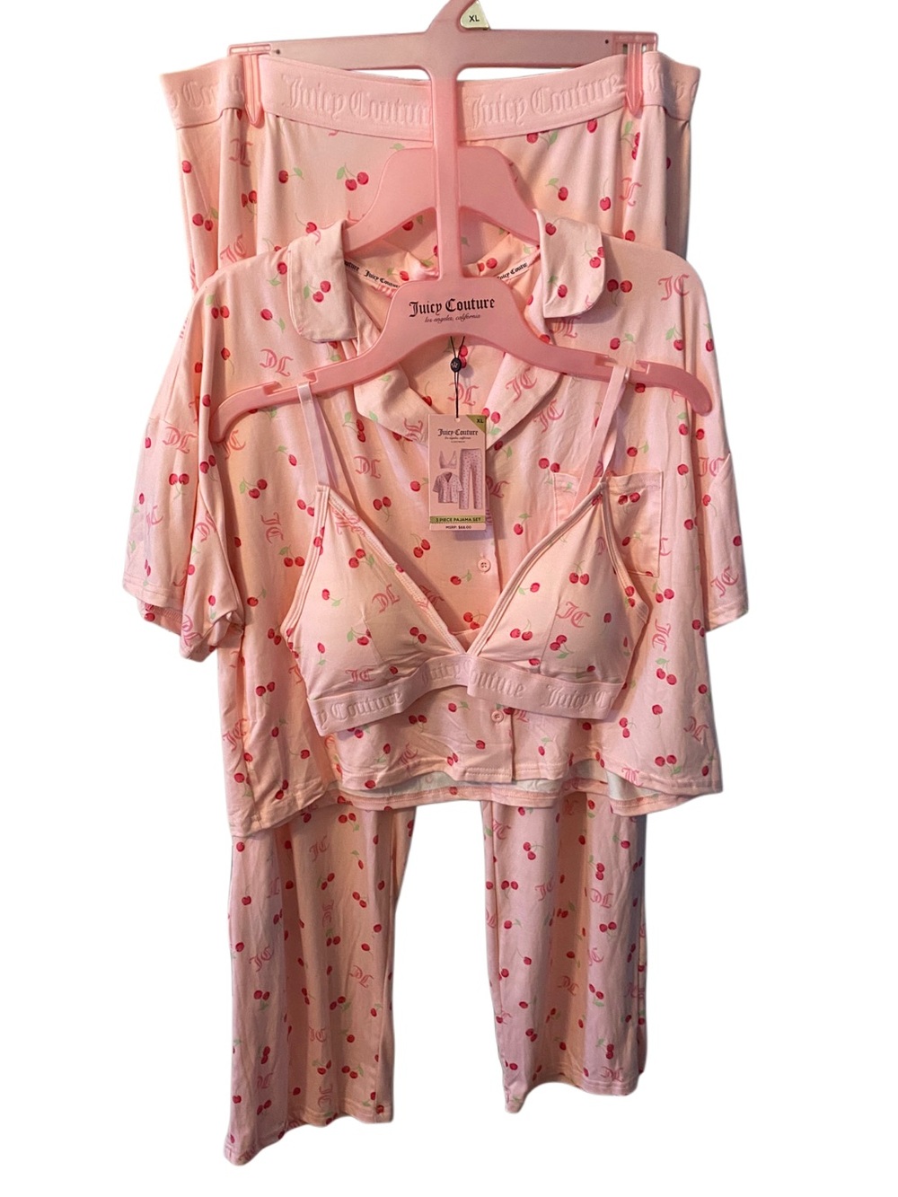 Juicy Couture 3 piece Cherry Sleepwear Set